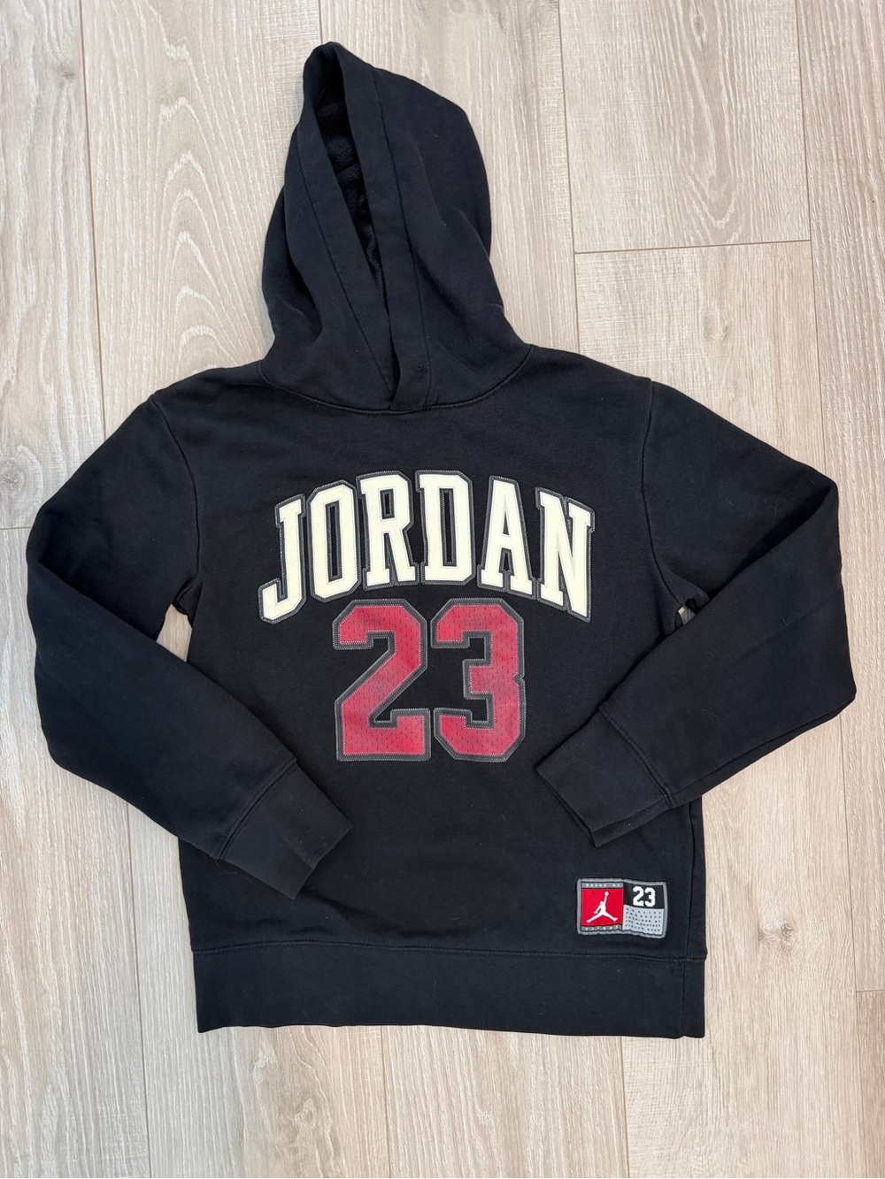 Jordan Black Hoodie with Red Jumpman Patch